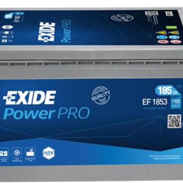 Exide Professional Power 12V 185Ah 1150A EF1853  nabitá autobaterie + reflexní páska 44 cm