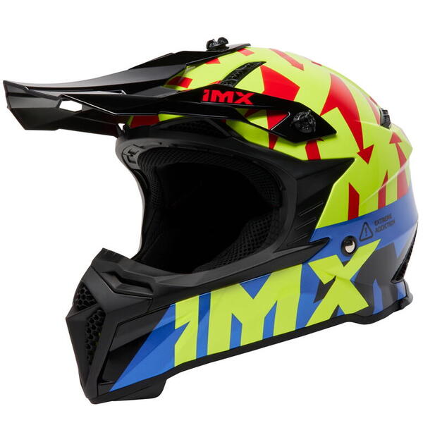 IMX FMX-02 BLACK/FLUO YELLOW/BLUE/FLUO RED GLOSS GRAPHIC helma XL