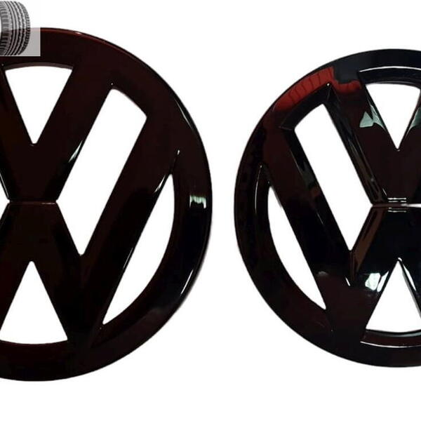 Krytka VW znaku 125mm+110mm - černý lesk MK5