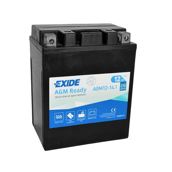 Motobaterie EXIDE BIKE AGM Ready AGM12-14.1, 12V, 12Ah, 210A