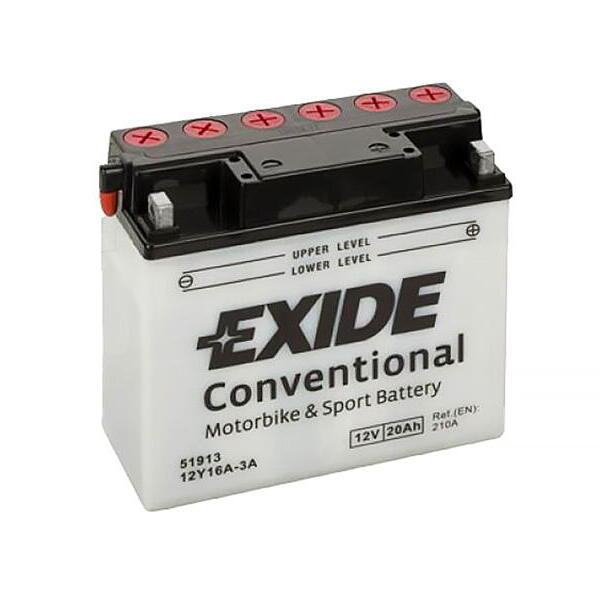 Motobaterie EXIDE BIKE Conventional 20Ah, 12V, 12Y16A-3A