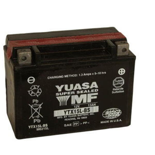 Motobaterie YUASA (originál) YTX15L-BS, 12V,  13Ah