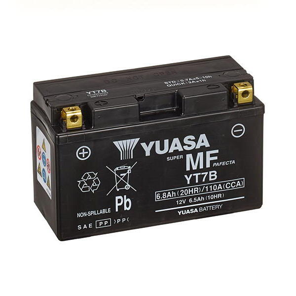 Motobaterie YUASA YT7B (factory activated), 12V, 6.5Ah
