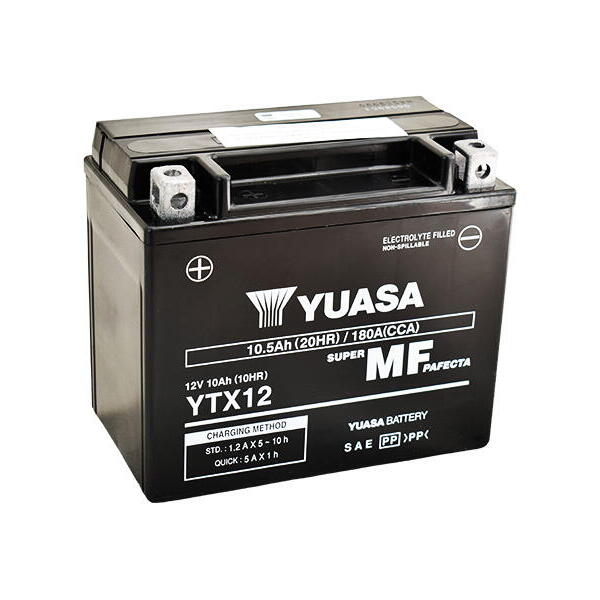 Motobaterie YUASA YTX12 (factory activated), 12V, 10Ah