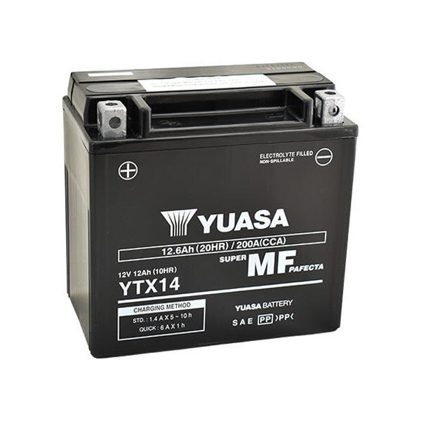 Motobaterie YUASA YTX14 (factory activated), 12V, 12Ah
