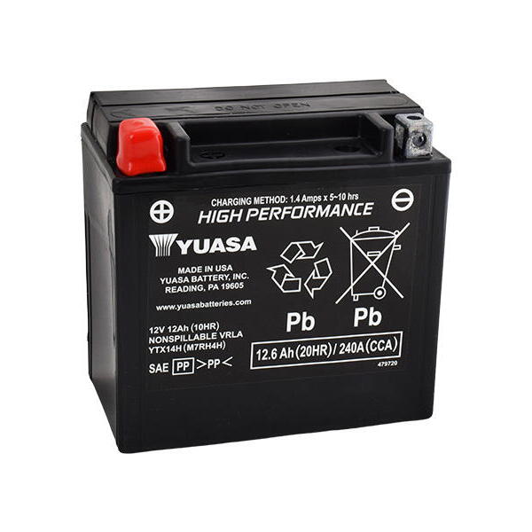 Motobaterie YUASA YTX14H (factory activated), 12V, 12Ah