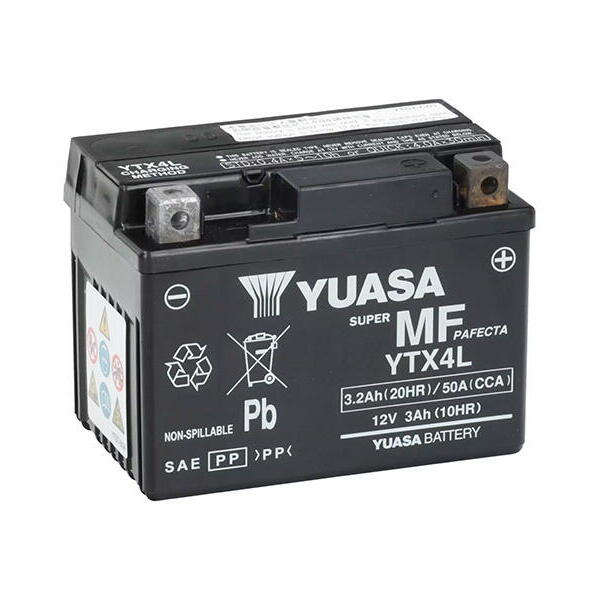 Motobaterie YUASA YTX4L (factory activated), 12V, 3Ah