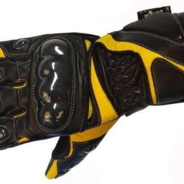 NTXY 50 žluto-černé kožené rukavice na motorku s kevlarovým chráničem