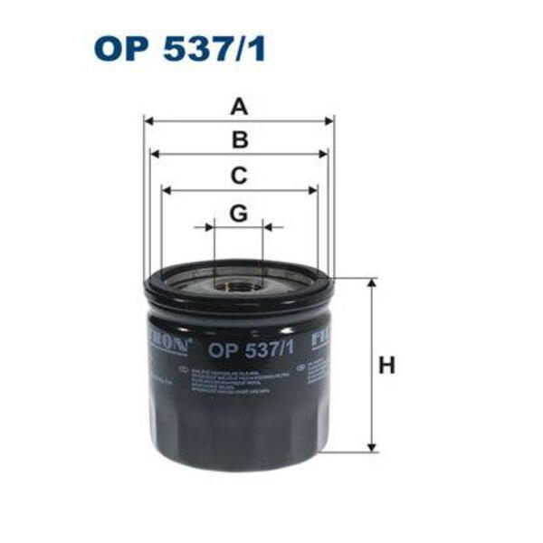 Olejový filtr FILTRON OP 537/1