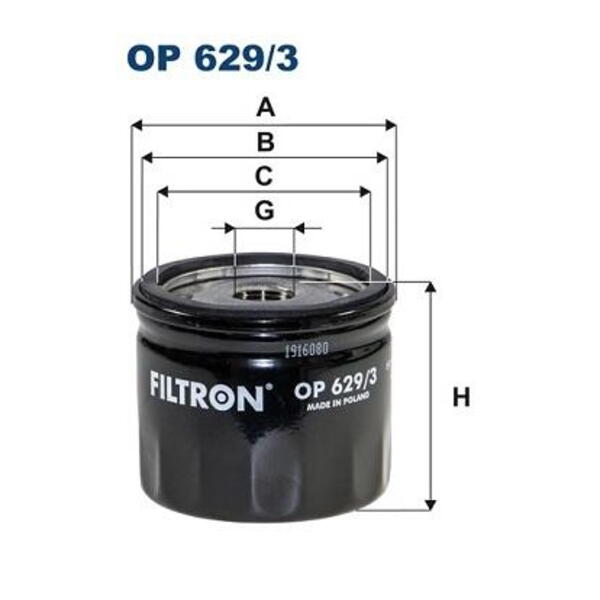Olejový filtr FILTRON OP 629/3