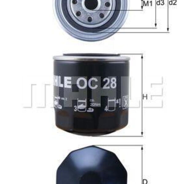 Olejový filtr MAHLE OC 28