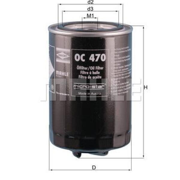 Olejový filtr MAHLE OC 470