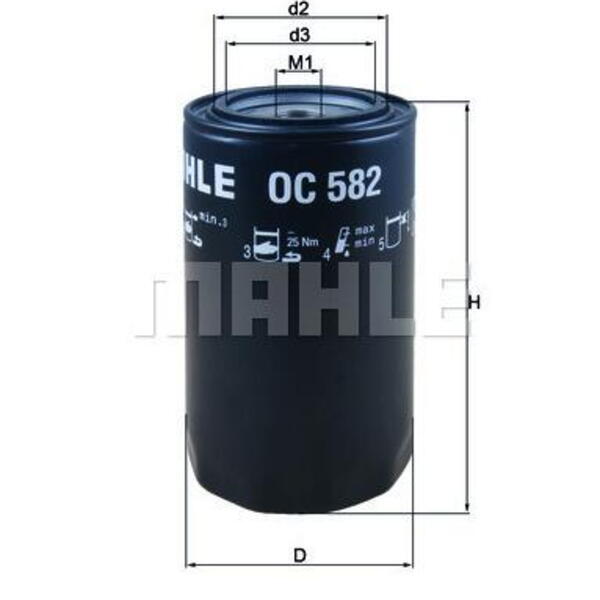 Olejový filtr MAHLE OC 582