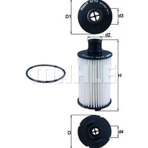 Olejový filtr MAHLE OX 774D