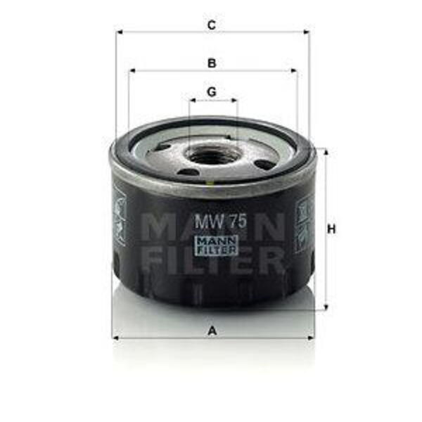 Olejový filtr MANN-FILTER MW 75