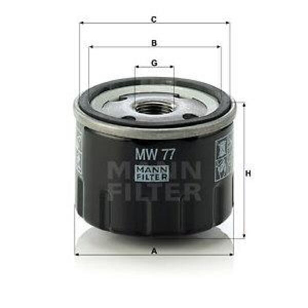 Olejový filtr MANN-FILTER MW 77