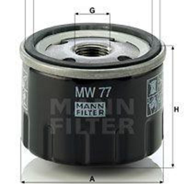 Olejový filtr MANN-FILTER MW 77