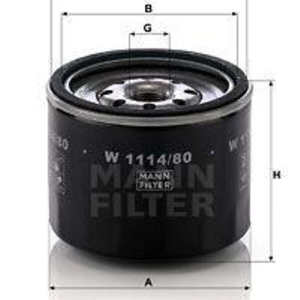 Olejový filtr MANN-FILTER W 1114/80