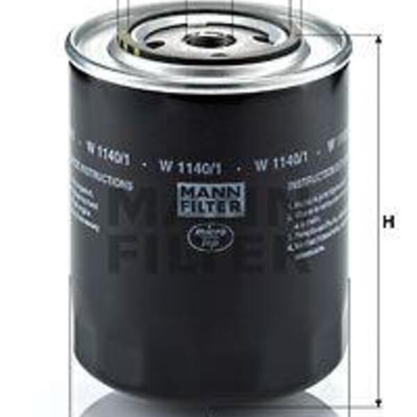 Olejový filtr MANN-FILTER W 1140/1