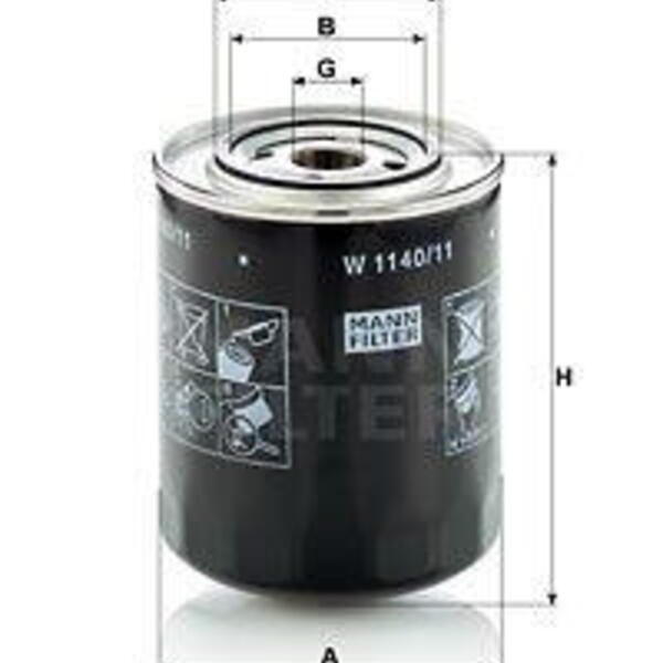 Olejový filtr MANN-FILTER W 1140/11