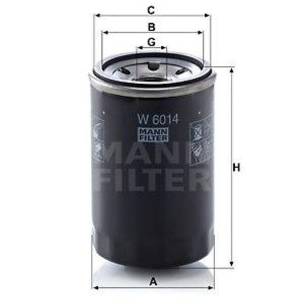 Olejový filtr MANN-FILTER W 6014