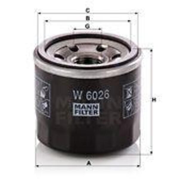 Olejový filtr MANN-FILTER W 6026