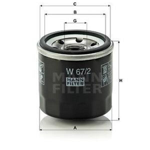 Olejový filtr MANN-FILTER W 67/2