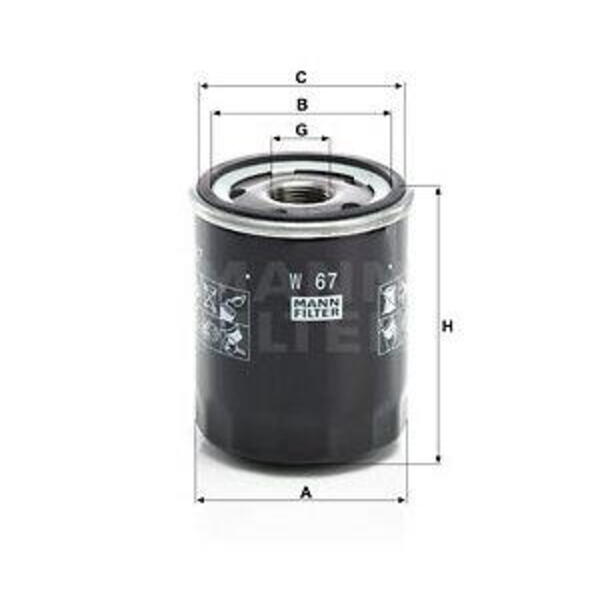 Olejový filtr MANN-FILTER W 67