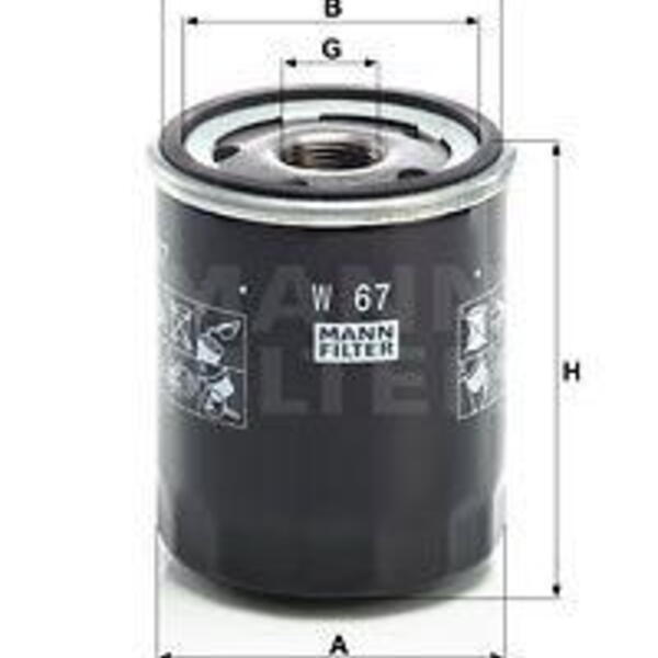 Olejový filtr MANN-FILTER W 67