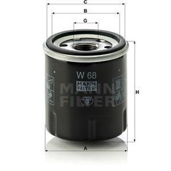 Olejový filtr MANN-FILTER W 68