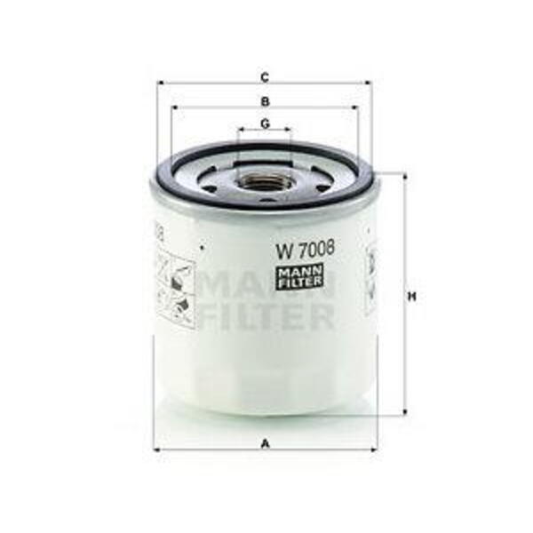Olejový filtr MANN-FILTER W 7008