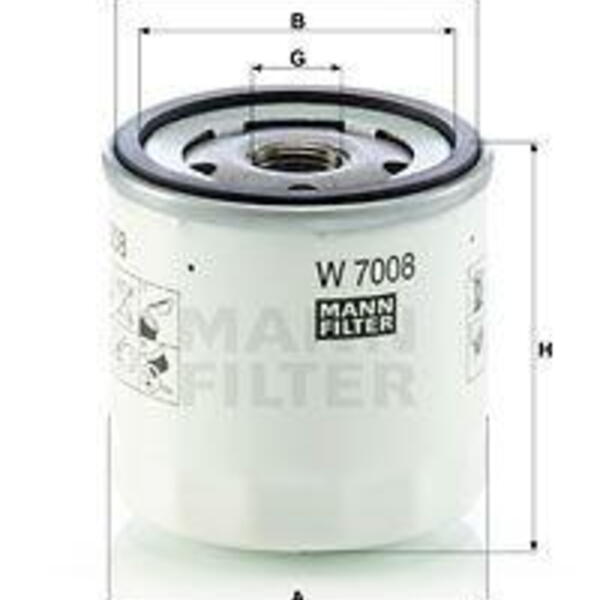 Olejový filtr MANN-FILTER W 7008