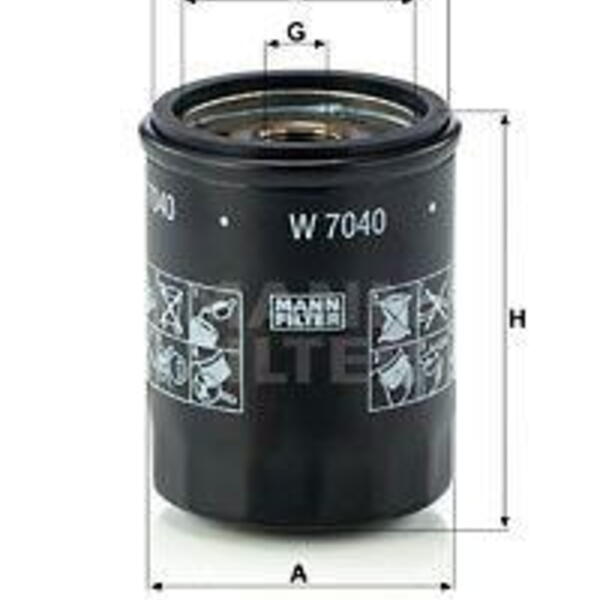 Olejový filtr MANN-FILTER W 7040