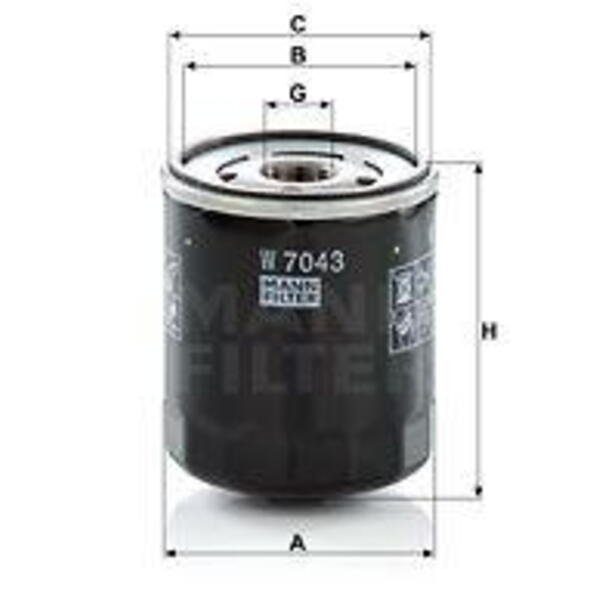 Olejový filtr MANN-FILTER W 7043