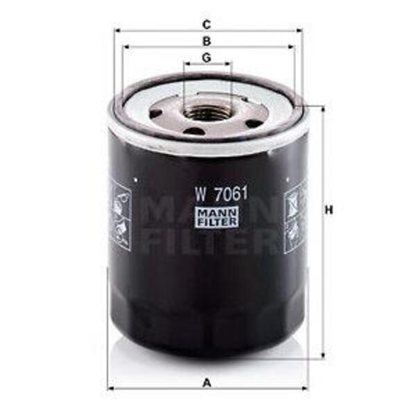 Olejový filtr MANN-FILTER W 7061