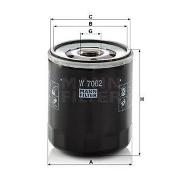 Olejový filtr MANN-FILTER W 7062