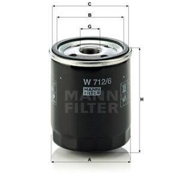 Olejový filtr MANN-FILTER W 712/6