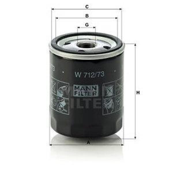 Olejový filtr MANN-FILTER W 712/73