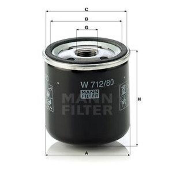 Olejový filtr MANN-FILTER W 712/80