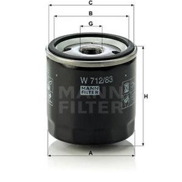 Olejový filtr MANN-FILTER W 712/83
