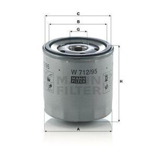 Olejový filtr MANN-FILTER W 712/95