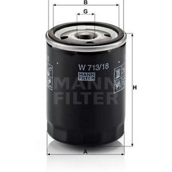 Olejový filtr MANN-FILTER W 713/18