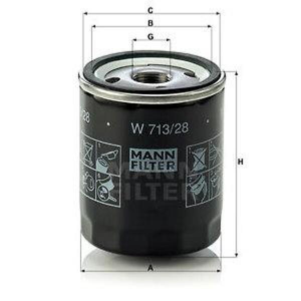 Olejový filtr MANN-FILTER W 713/28