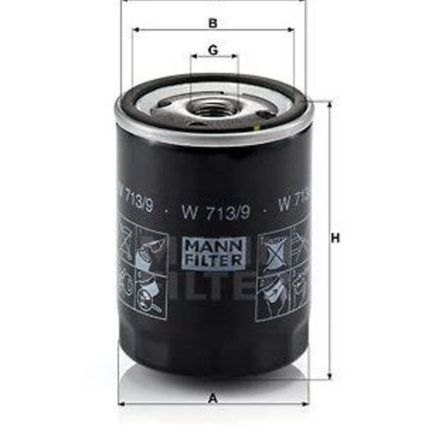 Olejový filtr MANN-FILTER W 713/9