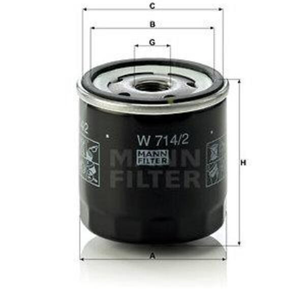 Olejový filtr MANN-FILTER W 714/2