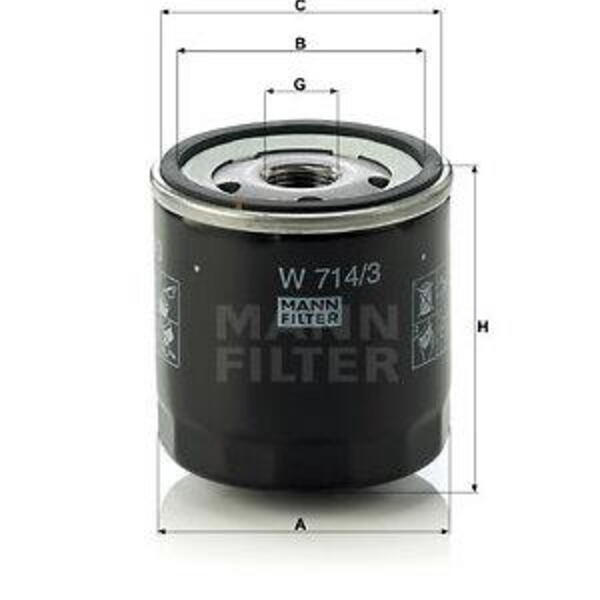 Olejový filtr MANN-FILTER W 714/3