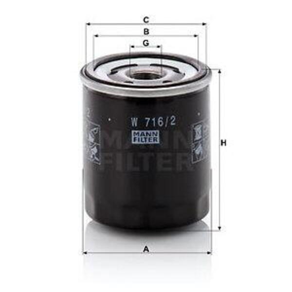 Olejový filtr MANN-FILTER W 716/2