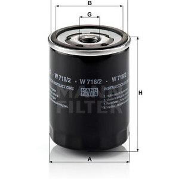 Olejový filtr MANN-FILTER W 718/2