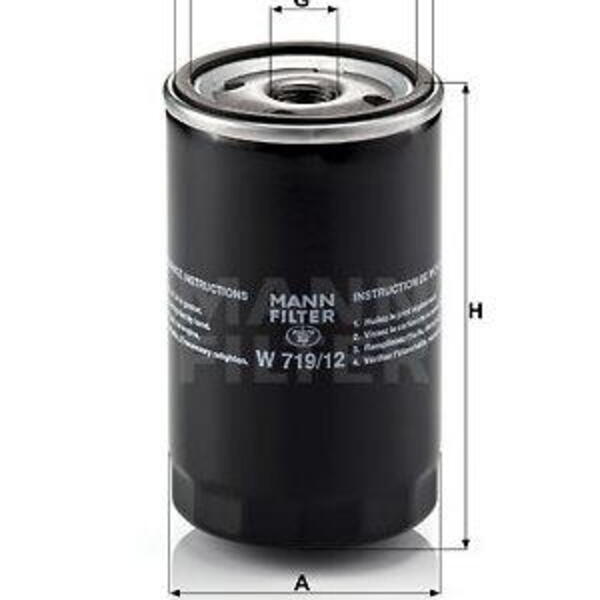 Olejový filtr MANN-FILTER W 719/12