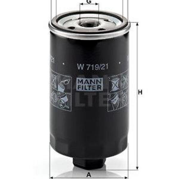 Olejový filtr MANN-FILTER W 719/21